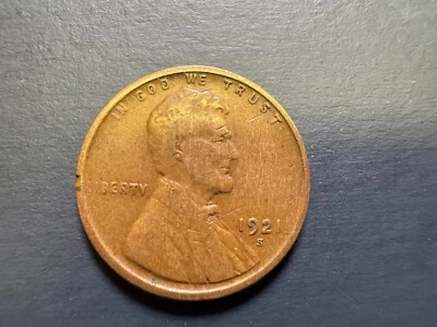 1921S Lincoln Wheat Penny Woody Improper Alloy Mix & Grease Error Coin - Beauty! - Image 1 of 4