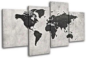 World Atlas Grunge Vintage Maps Flags MULTI CANVAS WALL ART Picture Print - Picture 1 of 1
