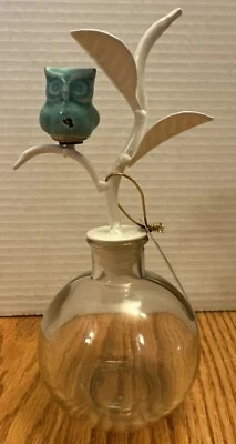  Botella envase frasco de vidrio de hoja blanca búho azul artículos para el hogar Foto 1 de 4