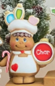 Gingerbread Man w/ Bulb Painted or Unpainted Ceramic Bisque Clay Magic - Picture 1 of 1