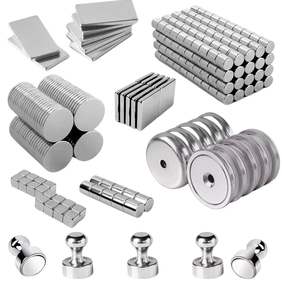 Neodym Magnete N42 Set Magnet Scheiben Quader Selbstklebend Kegel Magnetscheiben - Bild 1 von 1