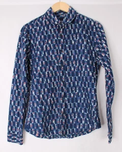 Scotch Soda Shirt Blue Patterned Wheel Of Fortune Cotton Size Small S - Picture 1 of 13