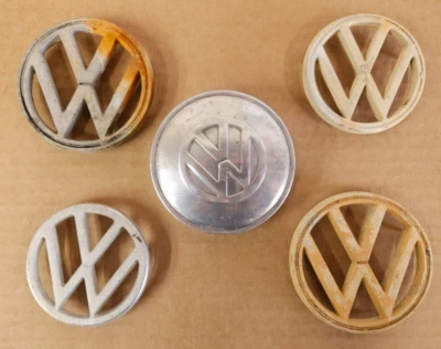 5pc lot OEM Volkswagen VW Emblem Gas Cap AirCooled Bonnet Badge air cooled - Image 1 of 4