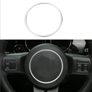For Jeep Grand Cherokee Patriot Compass Silver Car Steering Wheel Trim Ring - Bild 1 von 8