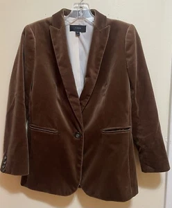 J. Crew Blazer Jacke Gr. 0 Karamell Braun Baumwolle Poly Camel Gefüttert Knopf Tasche - Bild 1 von 6