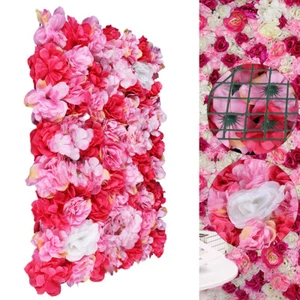 12pcs Rose Flower Wall Panels Artificial Silk Wedding Decor Party Home Floral! - Picture 1 of 11