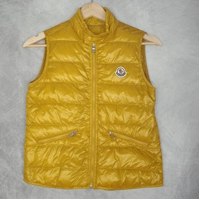 Moncler Gui Chaleco Chaleco Niños 10 Amarillo Abajo Puffer Acolchado Sin Mangas Chaqueta S Foto 1 de 4