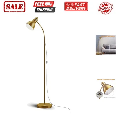 Floor Lamp, Metal Standing Lamp with Adjustable Gooseneck, Heavy Metal Base, ... - Image 1 of 4