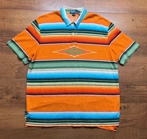 Vintage POLO Ralph Lauren Mens Size XL 100% Linen Southwest Native Aztec Print - Picture 1 of 7