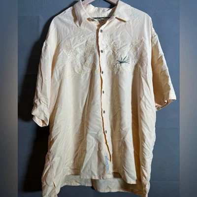 Camisa Hawaiana Bambú Cayo Talla 2xl Floral Bordada Foto 1 de 4