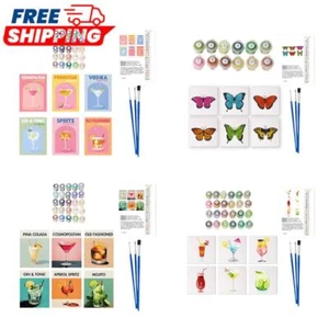 6 Pack Color By Number Painting Kits with Brush and Acrylic Paints for Adults - Picture 1 of 13