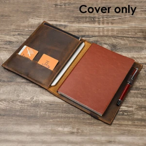 Cubierta de cartera recargable para diario de composición de cuero genuino - Imagen 1 de 17