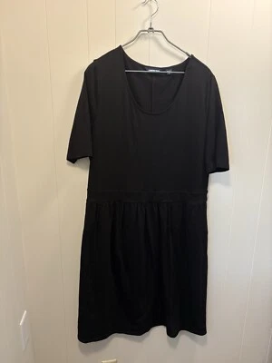 Lands End XLT Women’s Black Maxi Dress Size 18 Short Sleeve Casual Long EUC L4 - Image 1 of 4