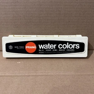 Vintage Prang Eight Water Colors #8 INCLUDES 1 BRUSHES - Picture 1 of 6