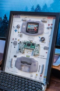Disassembled Gameboy Advance Teardown With Frame, Deconstructed Game Device - Picture 1 of 8