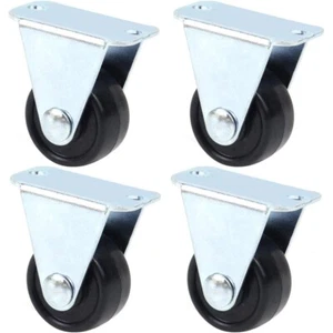 Dependable 1 Inch Rubber Caster Wheels 4 Pack for Furniture and Shelves - Picture 1 of 12