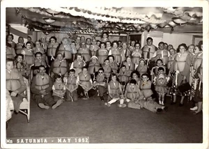 1952 Saturnia Reise Neapel in die USA - Einwanderer - ALLE tragen Schwimmwesten - Foto - Bild 1 von 3
