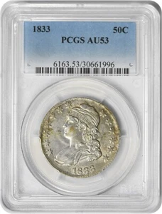 1833 Bust Silver Half Dollar AU53 PCGS - Picture 1 of 2