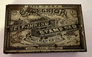 Antigua almohadilla de sello autoentintada Excelsior 1910 No. 0 - Almohadilla de tinta interior - Imagen 1 de 10