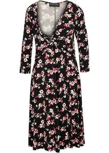 Nuovo abito prematuro/abito da allattamento effetto fasciatoio taglia 44/46 nero abito da donna - Foto 1 di 1