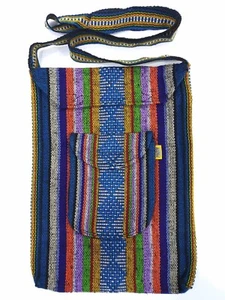 Ethnic Hippie Rasta Stripes Shoulder Bag Crossbody Beach Purse Made in Mexico - Picture 1 of 26
