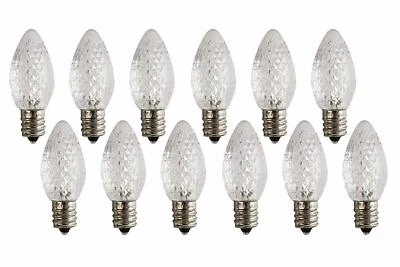 LED C7 Bulb E12 Candelabra Base 130V 0.58W UL 3 LEDs (Pure White, Pack of 12) - Image 1 of 2