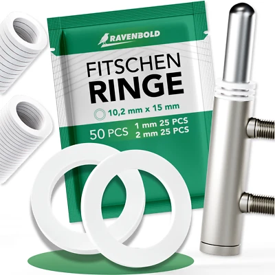 Fitschenringe 25x 1mm + 25x 2mm Ø 10,2mm - Kunststoff Unterlegscheibe für Tür - Bild 1 von 4