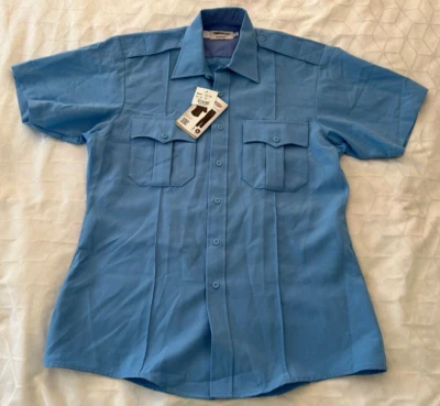 CAMISA DE VESTIR ELBECO TEXTROP2 AZUL 16 NUEVA CON ETIQUETAS MANGA CORTA 523999 NUEVA CON ETIQUETAS Foto 1 de 4