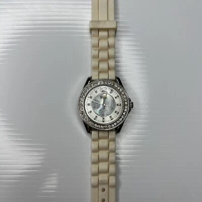 F Vivani K9004WHT Accutime Mother Pearl Silver Crystals White Jelly Untested - Image 1 of 4
