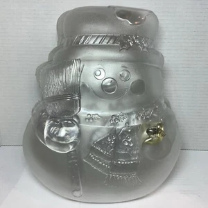 Set Of 5 Snowman Holiday Christmas Trinket Cookie Serving Tray Dish Frosty Clear - Picture 1 of 9