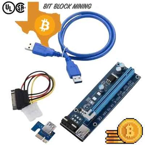 PCI-E 1x to 16x Powered USB3.0 GPU Riser Extender Adapter Card AI SALAD CRYPTO - Picture 1 of 5
