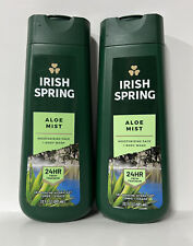 (2)Irish Spring 24 Hour Fresh ALOE MIST Moisturizing Face & Body Wash-20oz. Each