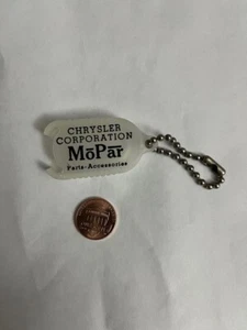 Vintage RARE Mopar Chrysler old logo key chain coin holder with chain NEW NOS - Picture 1 of 3