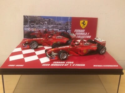 SET 2 AUTO 1:43 FERRARI F399 1999 MONACO GP SCHUMACHER IRVINE ONE TWO FINISH - Immagine 1 di 4