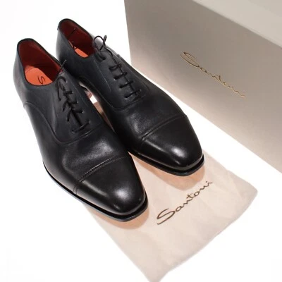 Sapatos sociais Santoni novo com etiquetas Dogsbody Derby tamanho 10 EUA 11 em couro azul - Imagem 1 de 4