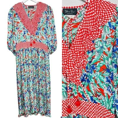 Vestido bohemio Diane Freis vintage georgette años 80 Foto 1 de 4