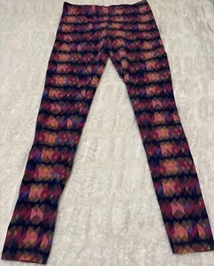 Decree Low-Rise Leggings Geometric Print Cotton Spandex Blend Women's Size M - Picture 1 of 10