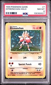 PSA 8 Pokemon Hitmonchan 7/102 WotC Base Set Unlimited Holo Rare - Picture 1 of 2