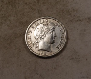 1904 Barber Dime * Almost Uncirculated AU * XD316 - Picture 1 of 2