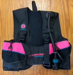 Small U.S. Divers Aqua-Lung Cruise Scuba Vest, Buoyancy Compensator, 2 Hose Clip - Picture 1 of 8