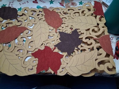 FALL CUTOUT CLOTH  RUNNER  12" X 68" - Image 1 of 4