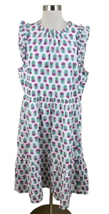J. Crew NEW 16 White Floral Ruffle Sleeve Tiered Dress Beachy Coastal - Picture 1 of 4