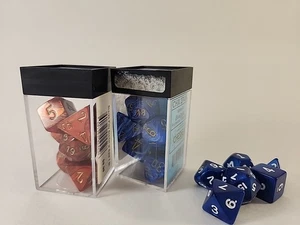 Chessex Dice Poly 3 Sets- Vortex Blue w/ Gold (7), Scarlet w/Gold (7), Blue (6) - Picture 1 of 7