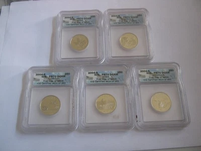 5 2004 S State Quarters ICG Certified PR70 Deep Cameo 1st Day TX, WI, FL, IA, MI - Image 1 of 4