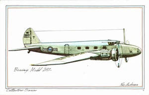 BOEING MODEL 247 AIRPLANE POSTCARD 1973 Roy Anderson - Picture 1 of 2