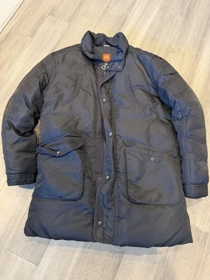 Hugo Boss Men's Winter Down Parka Dark Black Size 38 R Coat Jacket Vintage - Image 1 of 4