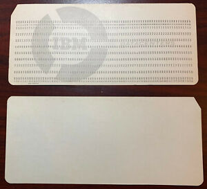 RARE!! Two IBM computer punch cards F19936 w/ the IBM Datacenter logo UnPunched!