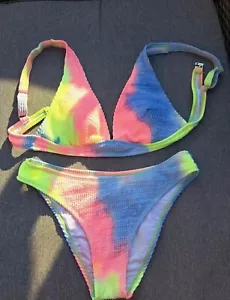 Cupshe Marke Bikini, neon Pink Blau Gr. M 38 - Bild 1 von 1