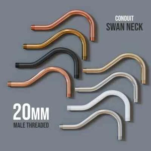 Swan Neck Bend conduit pipe Fitting Metal 20mm Male Thread - Picture 1 of 15