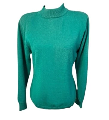 Suéter De Colección Liz Claiborne Med Lana Merino Cuello Simulado Almohadillas para los Hombros Mangas Largas Foto 1 de 4